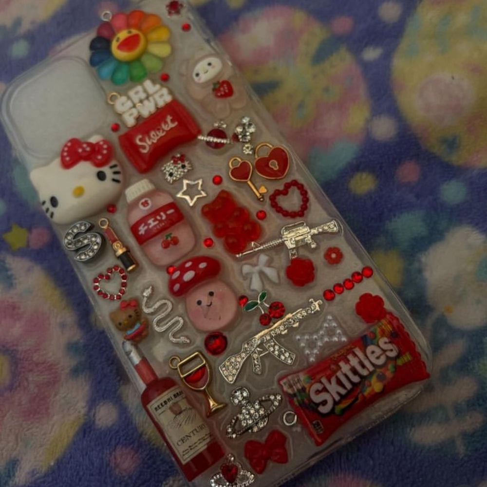 Cute Red and White Decorative Phone Case